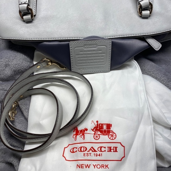 Coach Poppy colour block Grey Leather Satchel - Picture 10 of 12